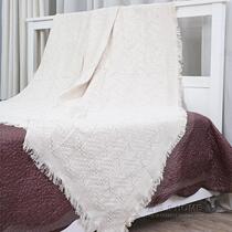 Foreign trade American milk white three-dimensional texture tassel blanket line carpet Nordic summer cotton blanket air conditioning sofa cover blanket