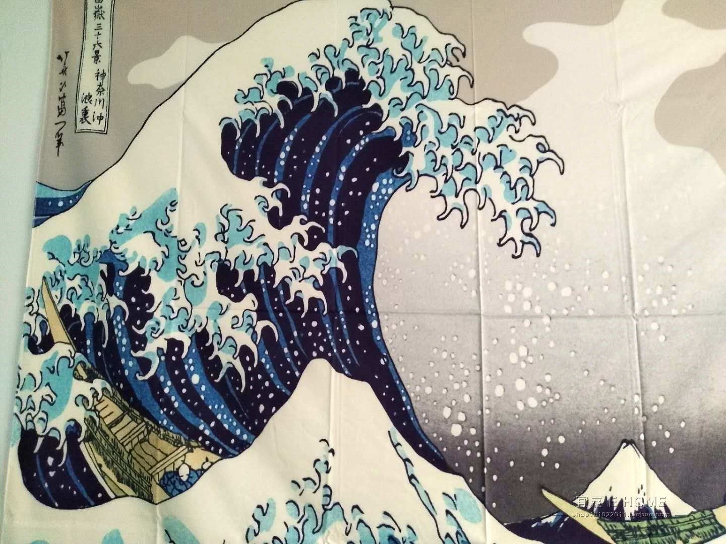 Kanagawa lướt trong sóng ukiyo-e Nhật Bản treo tường nền vải trang trí tấm thảm khăn trải bàn khăn trải giường thảm decor phòng ngủ