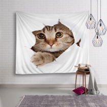 Cat background cloth Nordic ins hanging cloth photo bedroom bedside wall decoration cloth Meow star literary style tapestry