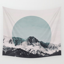 HD snow mountain scenery Nordic literary wind ins hanging cloth wall background decorative painting cloth tapestry beach towel tablecloth