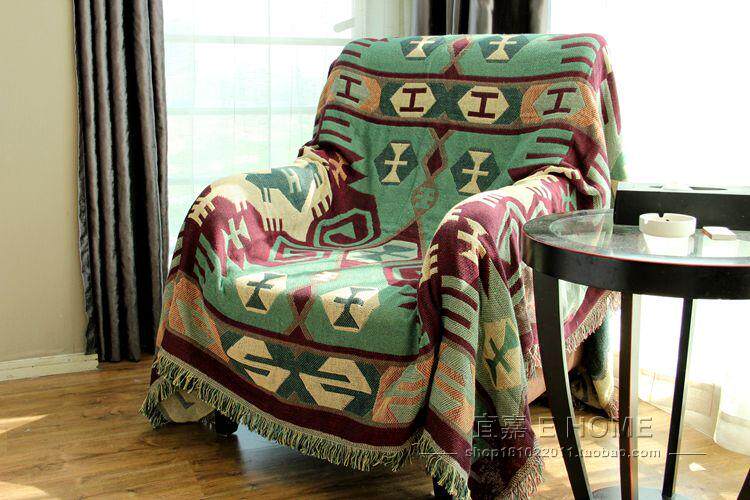 Foreign trade Export European and American full cover cotton thread braided wire blanket thickened two-faced knitted cover blanket sofa towel bed tail blanket cover towels