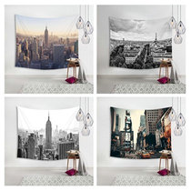 Urban scenery North Europe and America ins hanging cloth bedside sofa wall background decorative painting cloth tapestry art beach towel