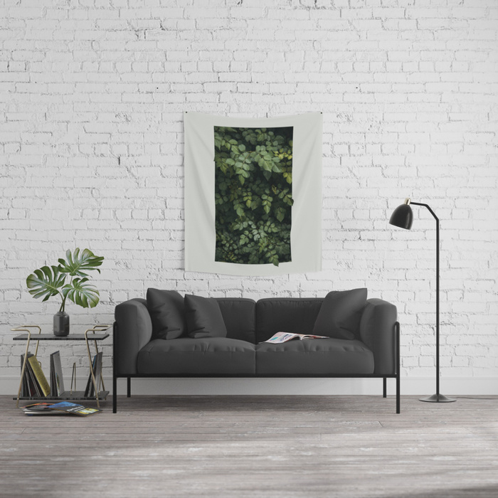 3D lá xanh phong cách văn học Bắc Âu in treo tường vải nền trang trí tấm thảm nghệ thuật khăn tắm biển khăn trải bàn thảm decor