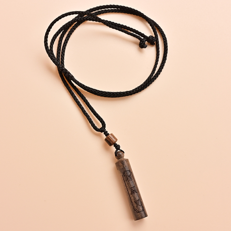 Wooden Agarwood Mantra Pendant with Full Text, Green Sandalwood and Black Sandalwood Jewelry, Can Be Unscrewed, Suitable for Hanging on Mobile Phones and Bags