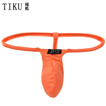 TIKU sexy tight one rope thong mens singles dingband small underwear ice silk red bikini T pants