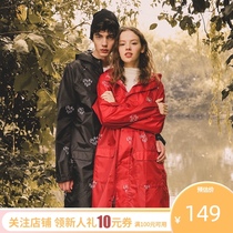 l_rain raincoat female cute Korean long full body adult protection riding single poncho tide rain suit jacket male