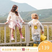 l_rain Childrens raincoat Girls kindergarten primary school protection boys Transparent long full body baby poncho tide