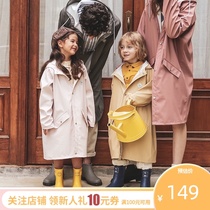 l_rain Childrens raincoat for boys kindergarten primary school students long full body waterproof girl protection baby PU raincoat