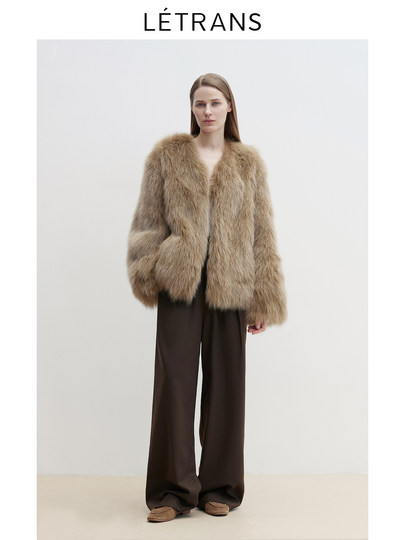Yuan Yi Letrans Romantic Tone Fox Fur Coat Women's New Fur and Leather Integrated Coat