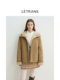 Yuan Yi Letrans Snow Mountain Tour Sheepskin Shearling Hooded Faux Fur One-Piece Straight Short Fur Coat