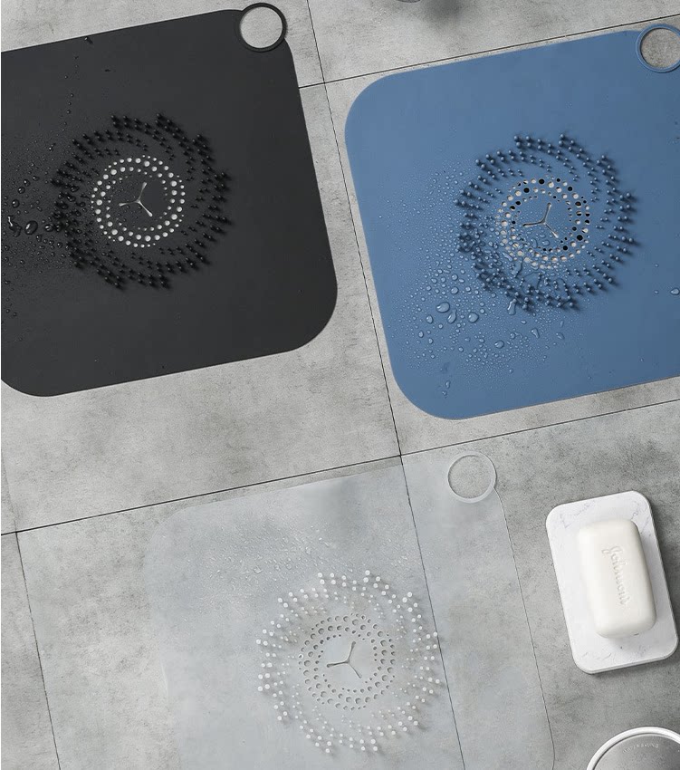 Floor drain sticker self-adhesive toilet sewer hair filter cover square beautification sticker bathtub anti-clogging