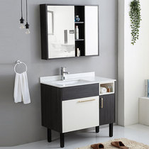 Bath room cabinet combined floor style Nordic unlacquered solid wood waterproof and moisture-proof light lavish modern bathroom wash face wash basin cabinet