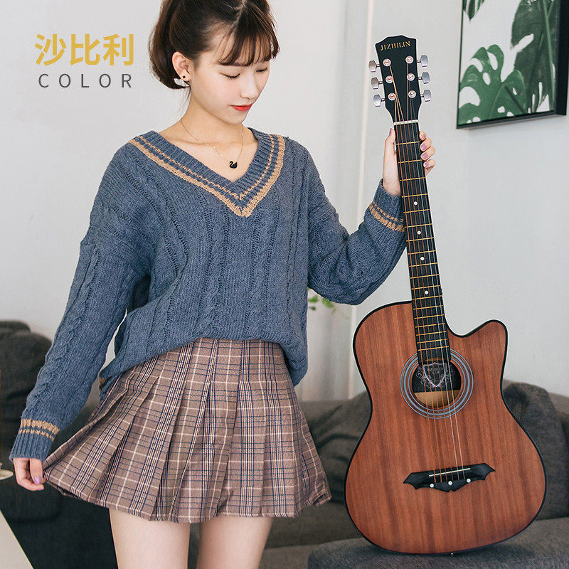 41-38 inch folk guitar students beginner acoustic guitar novice beginner introductory practice instrument full set