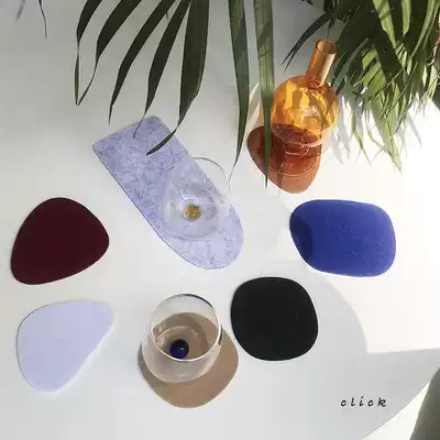 Click art felt soft film creative coaster non-slip jewelry photo props ins Wind a group of 10 pieces