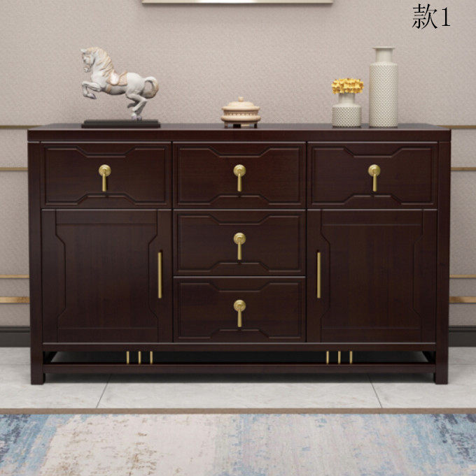 New Chinese style solid wood home shoe cabinet sideboard modern minimalist porch cabinet ash wood decoration locker