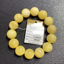 Russian counter Russian material National mine natural honey-filled white flower Amber bracelet Beeswax bracelet round beads