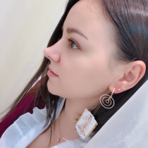 Russia global purchase 585 purple gold K gold simple retro European hypoallergenic earrings earrings ear buckle butterfly ear chain