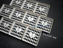BAZAR ME European and American black and white diamond gilt gold letters mini ceramic jewelry decorative plate ornaments