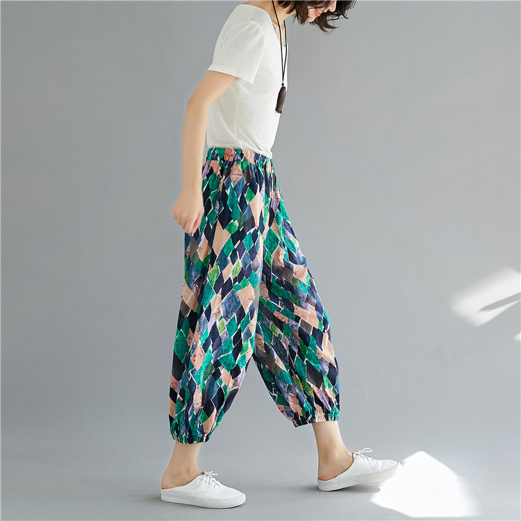 Quần phân bón cộng thêm cho phụ nữ XL mùa hè 2019 Quần nữ mới chất béo mm hoang dã rộng rãi - Quần Harem quần tập gym nữ