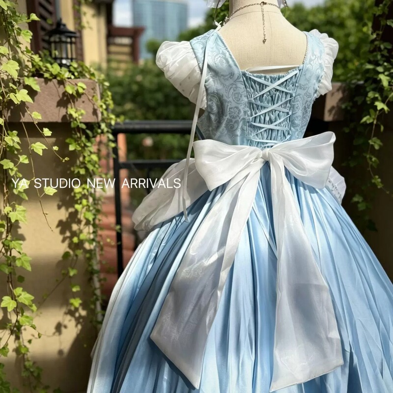 Ya'S｜Cinderella Princess Dress for Girls Blue Runaway Princess Ball Gown Birthday Dress