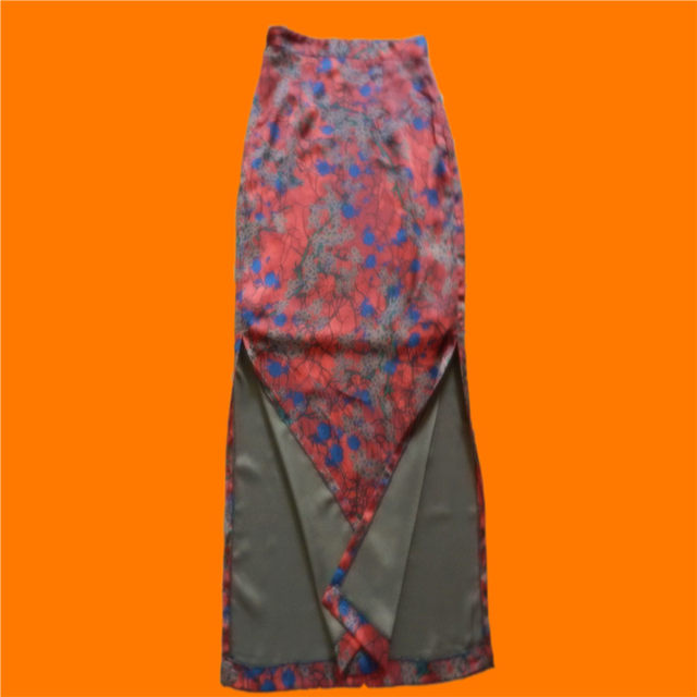 Long skirt, high waist, retro, hip-hugging, slim, ethnic style personality