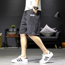 Hong Kong Tide Card Summer New Casual Shorts Mens Day Department 100 Hitch Plus Mast Code Loose Straight Cylinder 50% Pants Mid Pants