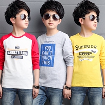 Boys  long-sleeved T-shirt printing 2021 autumn new top middle and large childrens round neck bottoming shirt childrens cartoon T-shirt