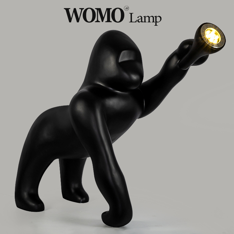 Animal Gorilla Table Lamp, King Kong Floor Lamp, Hotel Sales Department Showroom Large Italian Designer Sculpture Lamp