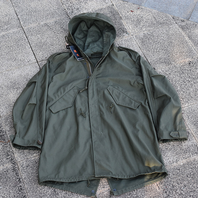 American Retro M51 Windbreaker Military Green Parka Parka Fishtail Hooded Outwear Long Outwear Casual Loose Version
