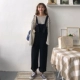 Quần jean nữ xuân hè 2018 phiên bản Hàn Quốc mới của yếm rộng yếm jumpsuit hoang dã cho học sinh quần ống rộng