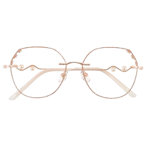 Frameless edge-cut glasses for women high-end can be equipped with myopia photosensitive color change progressive anti-radiation fatigue eye flat light