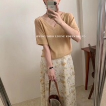 Clearance does not return the original 99 yuan IMISS summer lazy temperament sweater light blue pullover top shirt