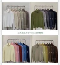 AF fairy oatmeal color pile collar bottoming shirt turtleneck autumn and winter layered in cashmere top sweater female 9861