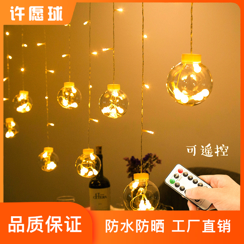 led curtain star lamp solar wishing ball colored lights flashing lights string gypsophila room outdoor decoration hanging lights
