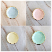 Environmentally friendly disposable small papcake snack plate kindergarten activities festive decoration dish children can degrade the plate