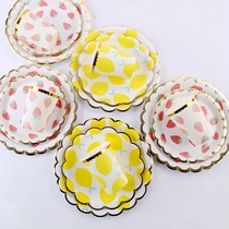 Disposable Paper Cake Disc Childrens Birthday Party Dessert Decorated Table Fruit Disk Picnic