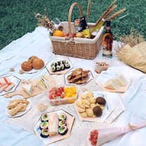 Paper plate disposable child birthday party decoration tableware dessert scene layout cake fruit snack dish