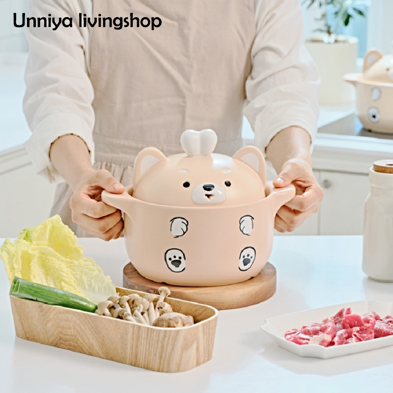South Korea Bag Tax Dogs Casserole Saucepan ceramic soup pot Cute Saucepan Rice Saucepan Soup Gas Wasserpan