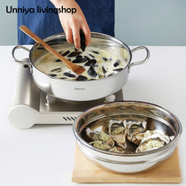 Spot South Korea edelkochen28cm Stainless Steel Seafood Steam Pot Stew Pan Troop Soup Pot Hot Pot Pan