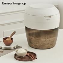 Korean Music Buckle Vacuum Rice Barrel Wireless Five Grain Cereals Jar Storage Moisture-Proof and Anti-bug Seal 25kg