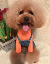 Dog high collar base shirt pet clothes spring and autumn clothes bottoming T-shirt cute dog clothes teddy dog clothes
