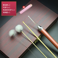 Серебряные игольчатые волосы гусиные волосы+бамбуковые волосы гуляки+бамбуковая ложка+7 аккумуляторная ложка ушной ложки