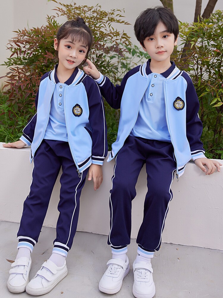 School uniforms for primary school students spring and autumn children's class uniforms autumn and winter kindergarten uniforms baseball sports British style three-piece suit