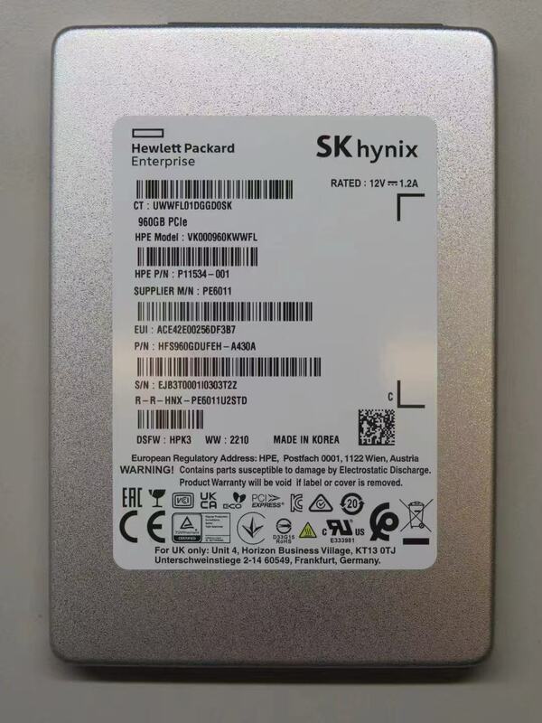 Hynix Pe6011 960g U.2 Nvme Pcie3.0 Enterprise-Level Solid State Drive Brand New