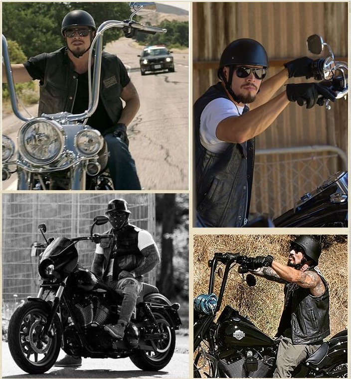 Spot motorcycle men and women retro German soldier hard hat Harley half helmet Summer gangland Taiwan scoop helmet Melon skin helmet