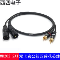 Jianmei MR202-2AT double Lotus to double kannong male RCA to kannong head mixer amplifier audio line