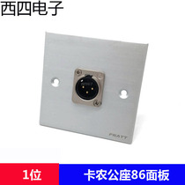 PRATT single hole silver aluminum alloy brushed blank 86 panel 1 bit D-shaped round hole one Kannon male socket