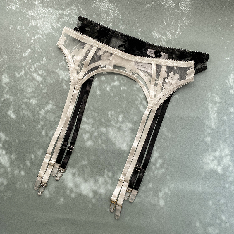 High-End Sexy Garter Belt, White Waist Cincher, Black Leg Rings, Garter Stockings, Leg Straps, Anti-Slip Stockings for Women