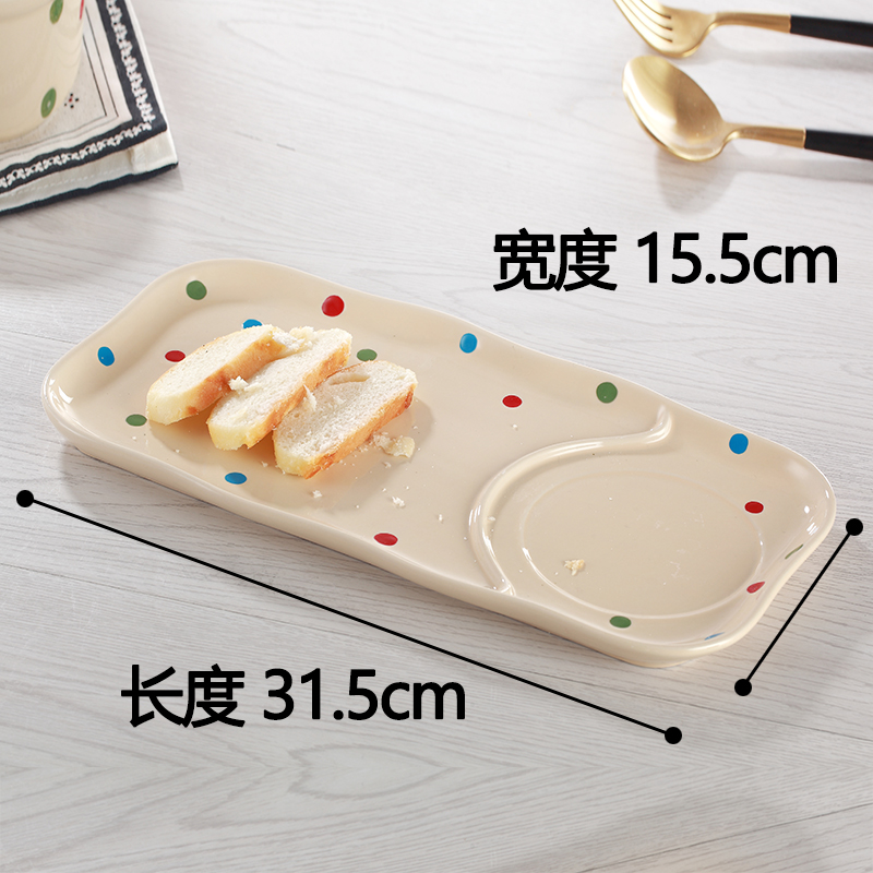 Sáng tạo gốm sứ màu men sóng món ăn bữa ăn sáng bộ đồ ăn dễ thương bát mì ăn liền với tay cầm đĩa trà chiều khay đựng đồ ăn