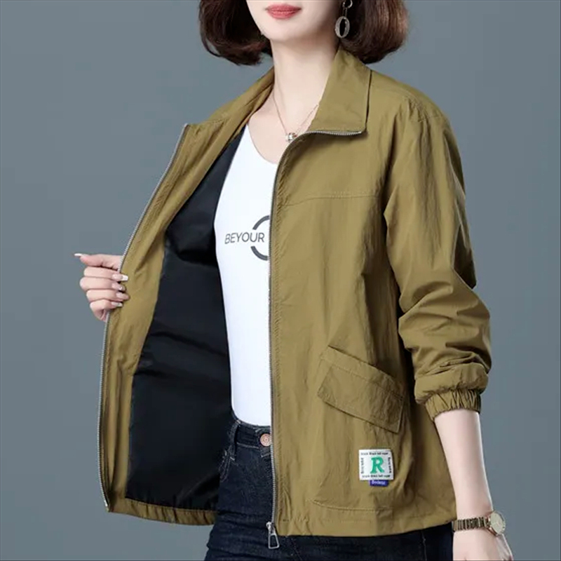 Lined! Plus-Size Short Jacket for Women, Suitable for Spring and Autumn, New Style for Middle-Aged Mothers, Loose, Casual, Age-Reducing Jacket Top